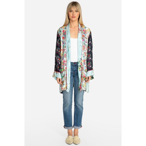 Johnny Was Meadow Silk Twill Kimono Jacket - Picture 3 of 8